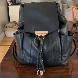 Kooba black leather backpack